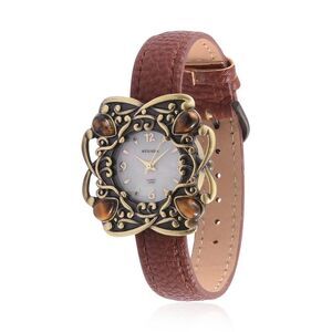 STRADA Watch Austrian Crystal Tiger's Eye